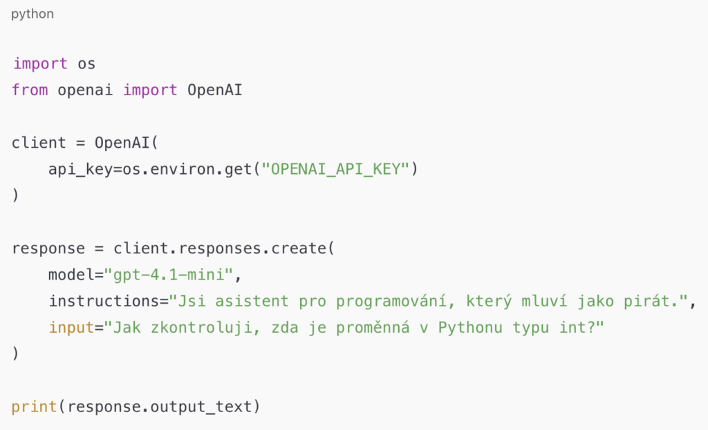 ChatGPT API (OpenAI)_priklad_python kod